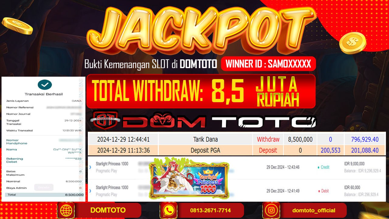 JACKPOT SLOT STARLIGHT PRINCES 1000 29 DESEMBER 2024